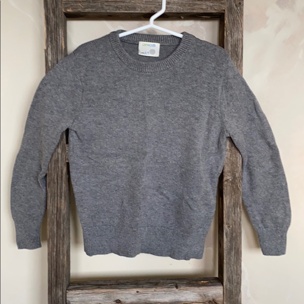 Gray sweater with elbow pads